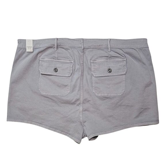 Torrid Womens Gray Button-Fly Denim Short Shorts With Lots of Stretch Size 26 - Picture 2 of 5